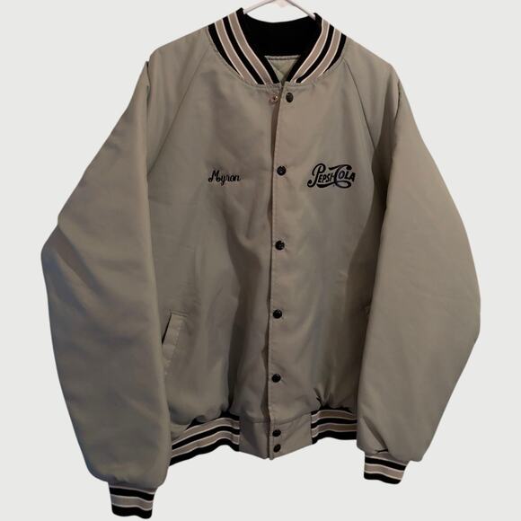 Vintage PEPSI COLA Quilted Bomber Jacket Idaho 
Falls Team Sport XL Baggy - Picture 3 of 7